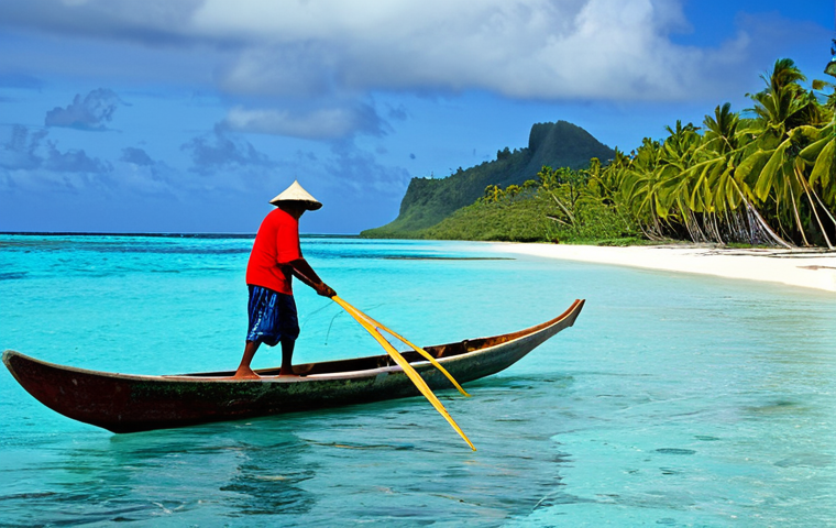 마셜 제도와 태평양 다른 섬 비교 - Environmental Risk**

"A scenic view of a Marshall Islands atoll, fully clothed people in the backgr...