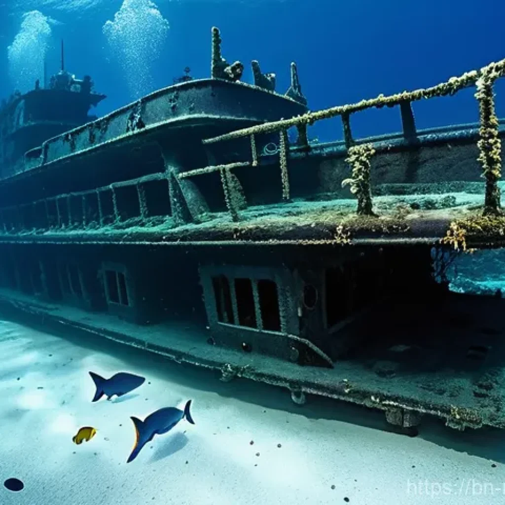 마셜 제도 다이빙 명소 비교 - Historical Wrecks Reclaimed by Nature**
"An underwater scene at Bikini Atoll, showcasing a magni...