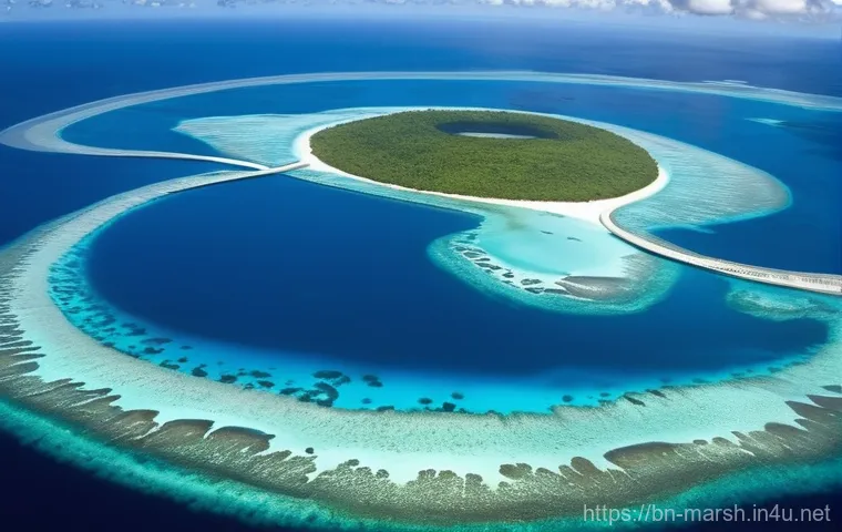 마셜 제도에서의 교통수단 - A Thrilling Island Hopping Sea Journey**
A vibrant, wide-angle shot from the deck of a small, open-a...